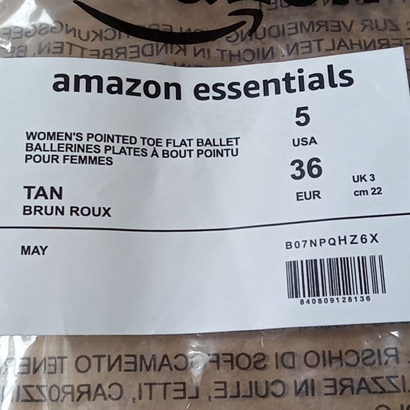Amazon Essentials Womens Pointed Toe Flat Ballet Shoes Size 5 - Picture 13 of 13